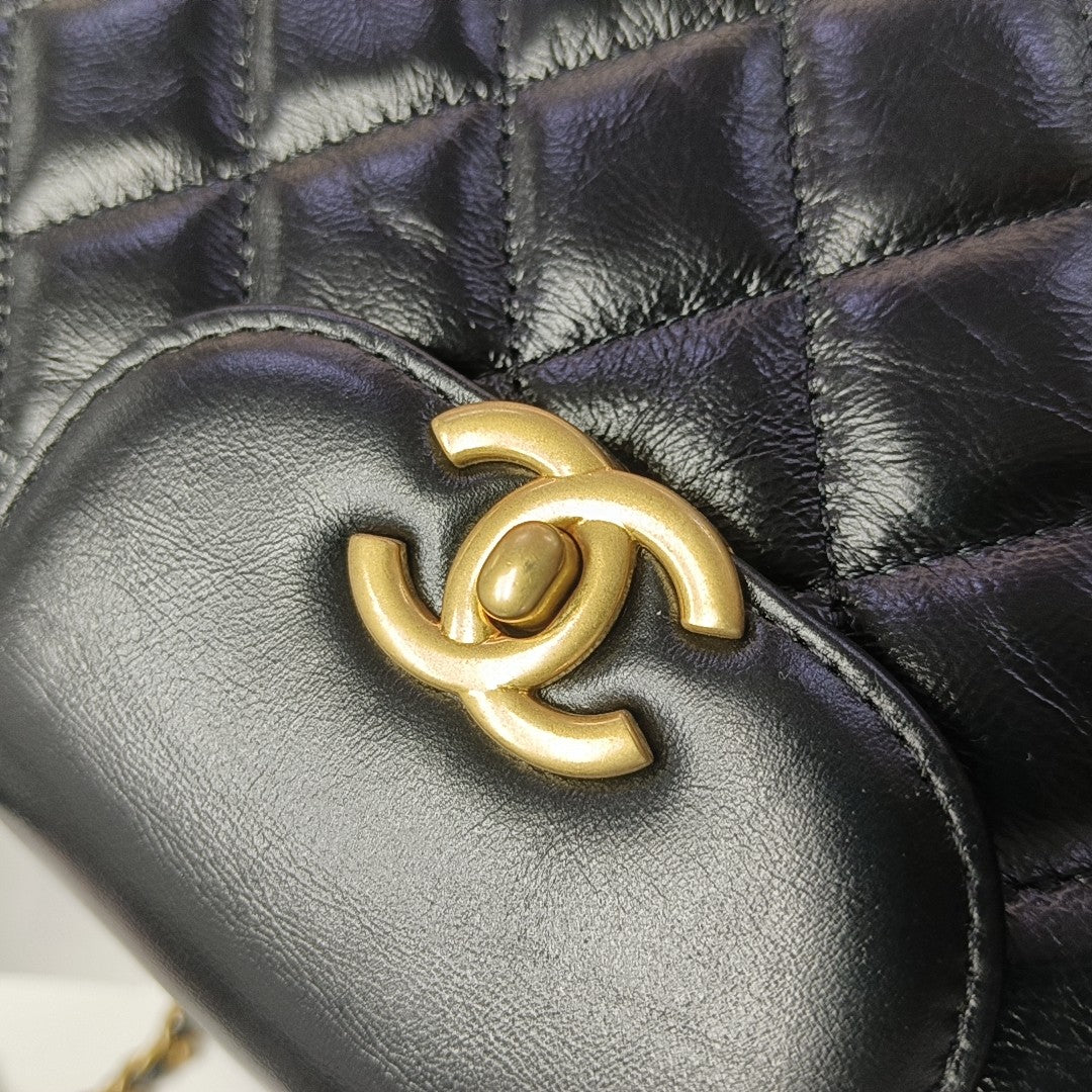 KELLY Mini Quilted Calfskin Black