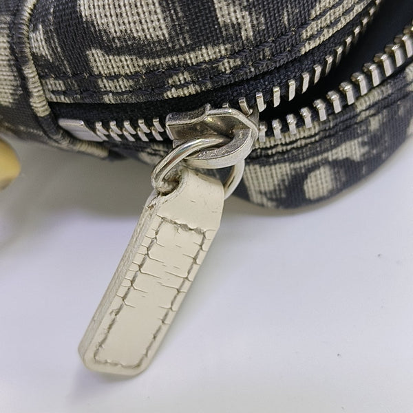 Oblique Coated Canvas Shoulder Bag Gray