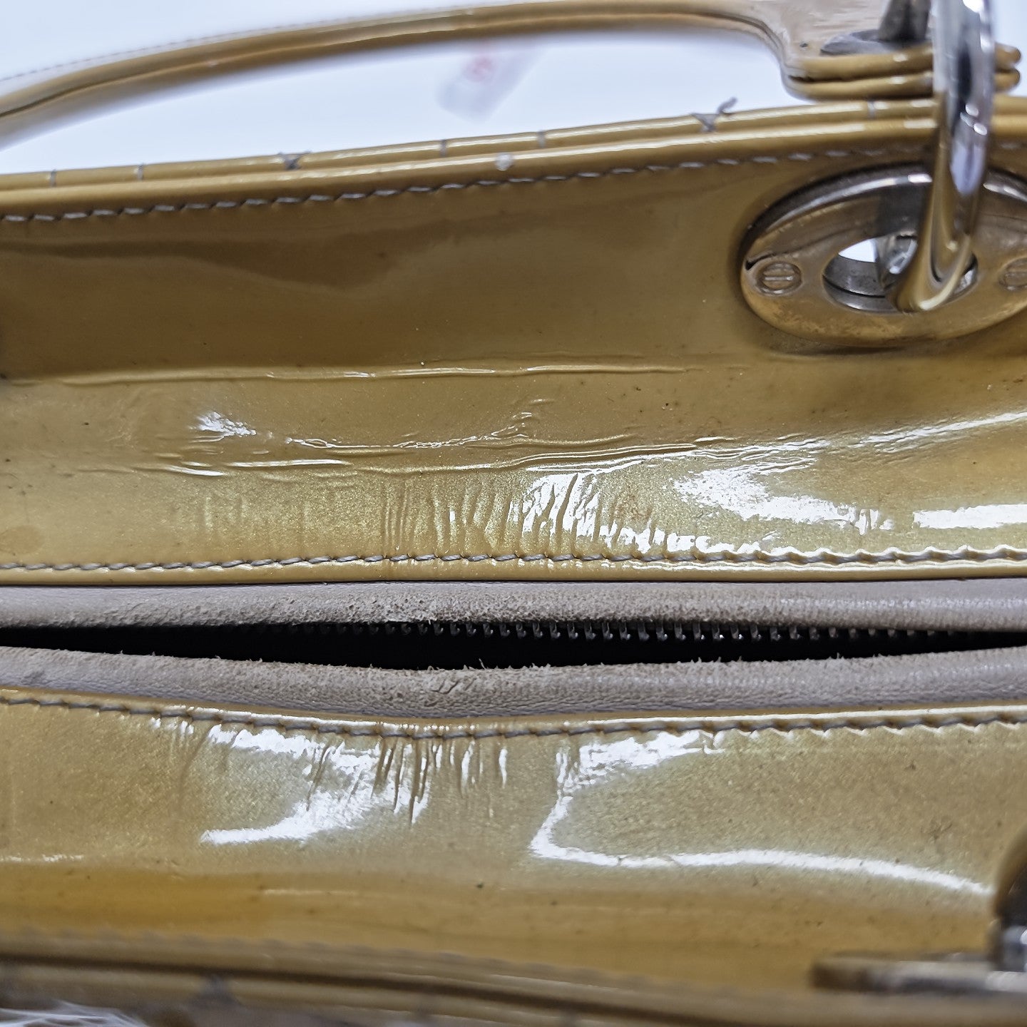 Lady Dior Medium Cannage Patent Leather Yellow
