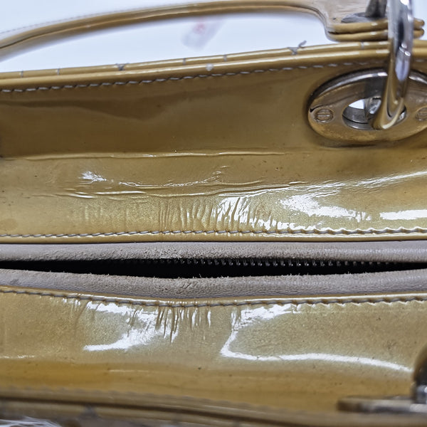 Lady Dior Medium Cannage Patent Leather Yellow