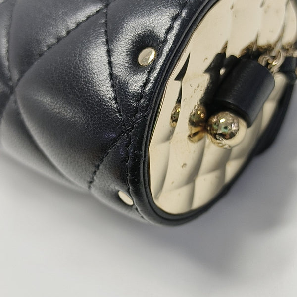 Quilted Lambskin Shoulder Bag Black