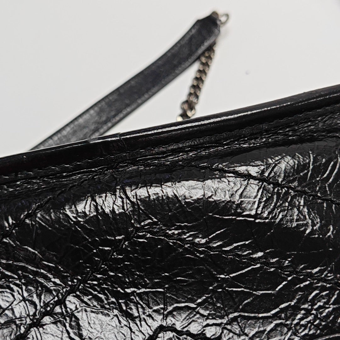 NIKI Small Chevron Calfskin Black