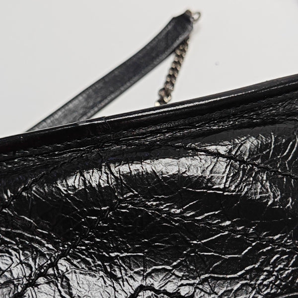 NIKI Small Chevron Calfskin Black