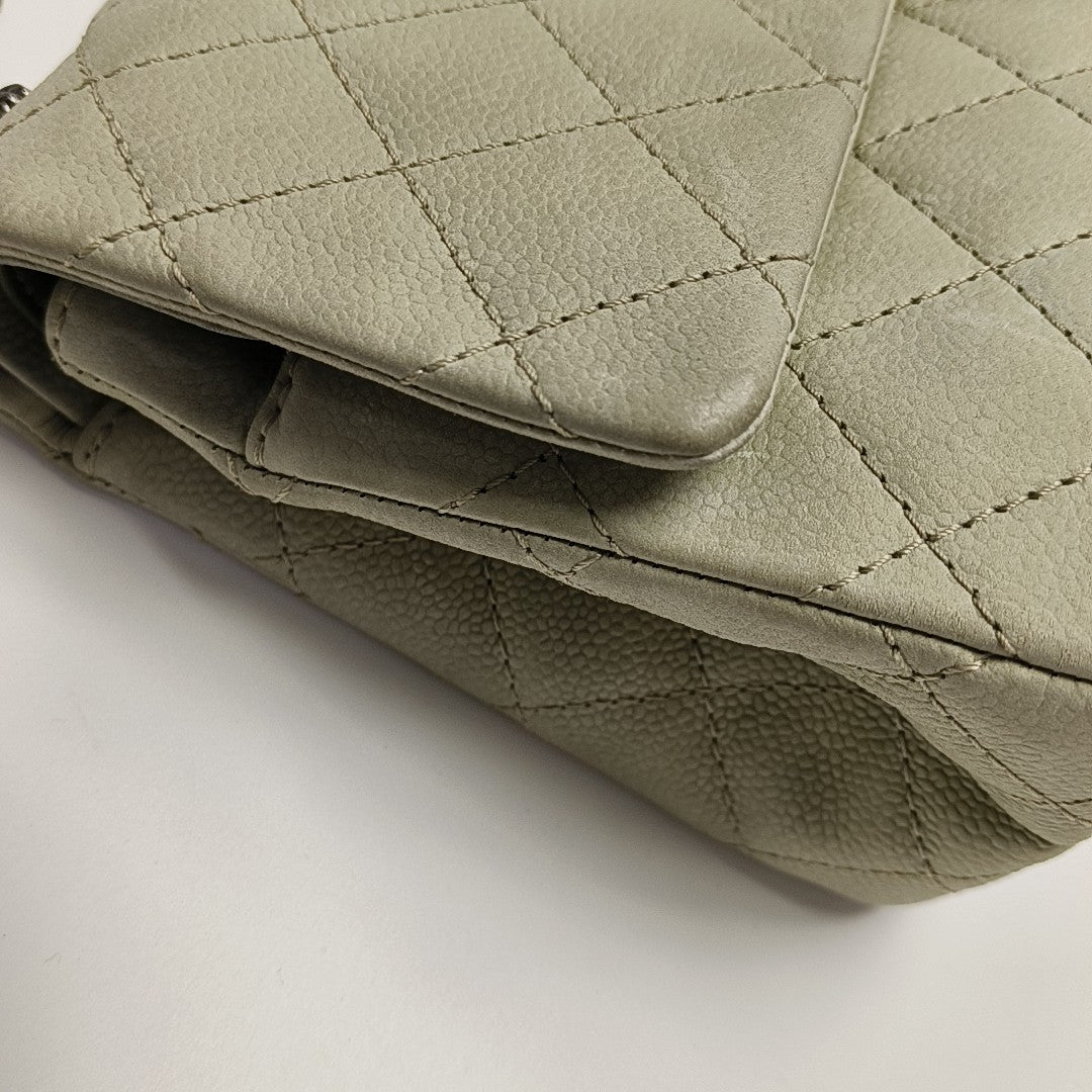 2.55 227 Quilted Calfskin Green