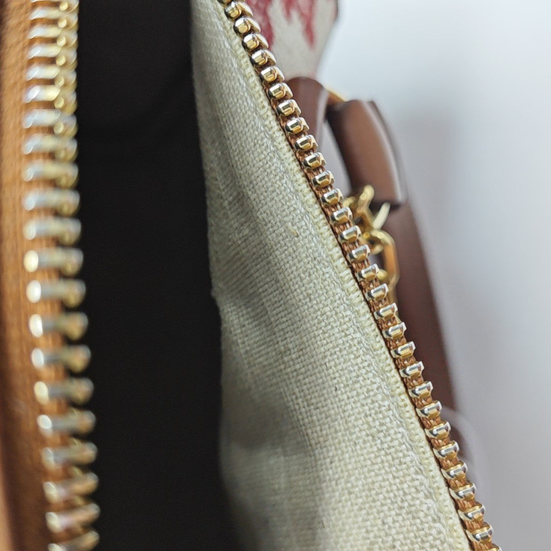 Fabric Shoulder Bag Small Brown