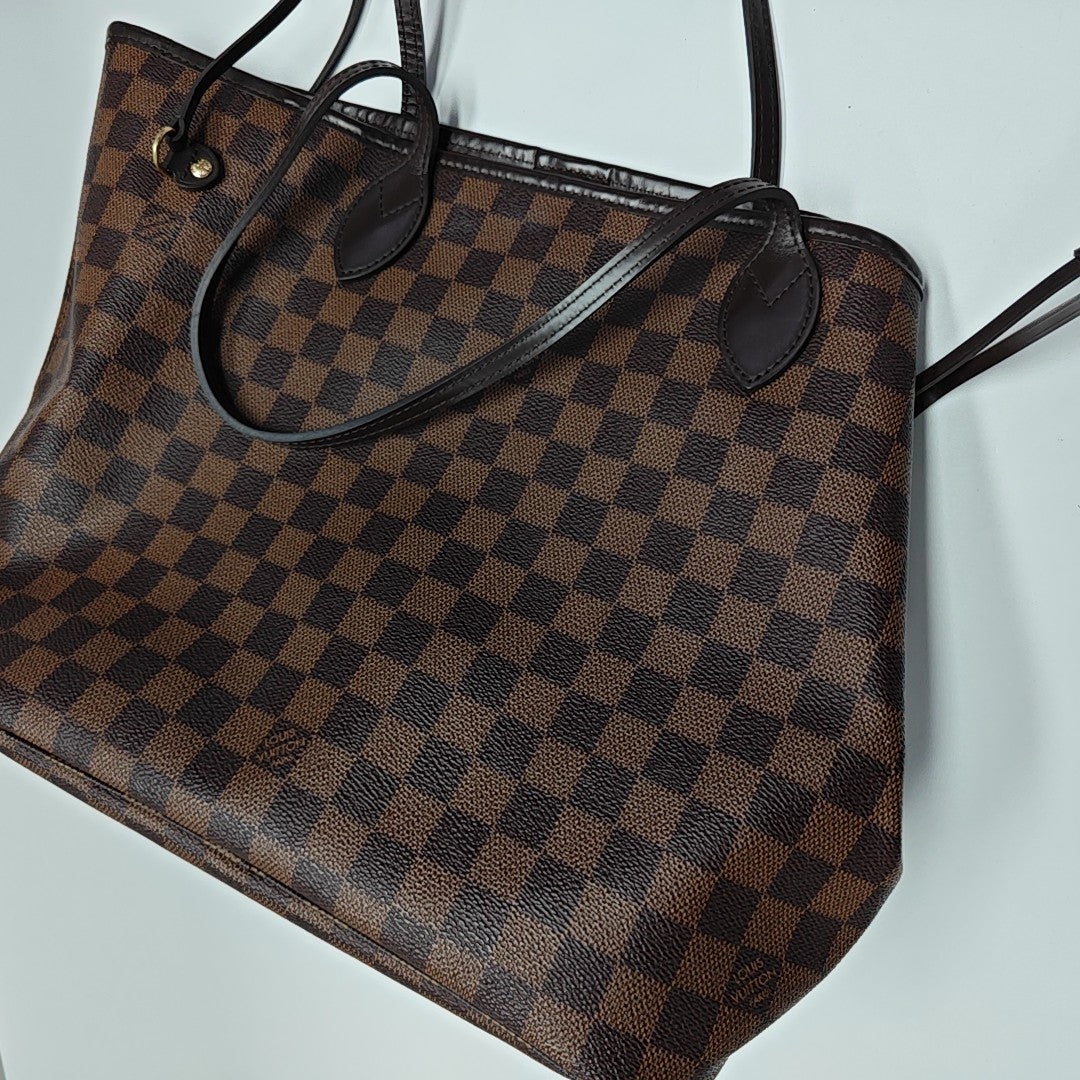 NEVERFULL MM Damier Ebene Coated Canvas Brown