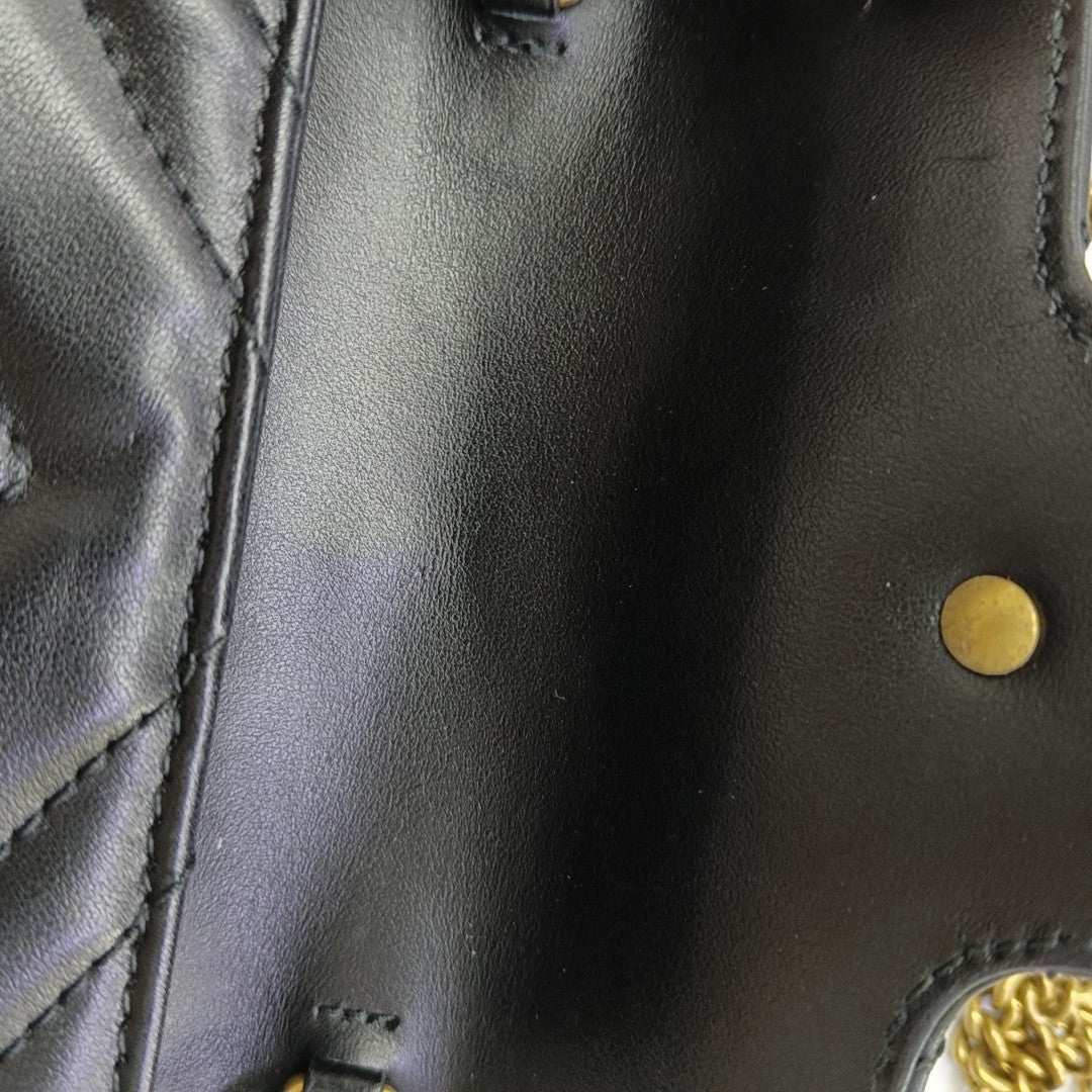 GG Marmont Mini Quilted Calfskin Black