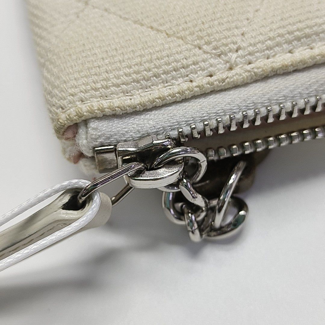 Quilted Canvas Clutch White