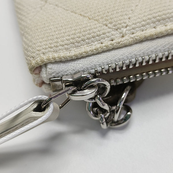 Quilted Canvas Clutch White