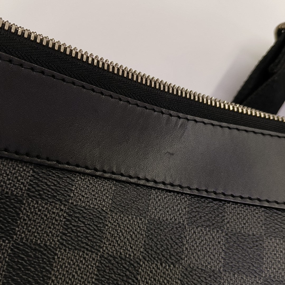 MICK Damier Graphite Coated Canvas Gray