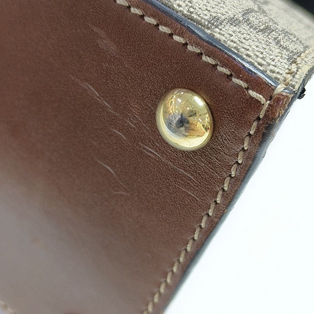 Padlock Medium Monogram Coated Canvas Beige