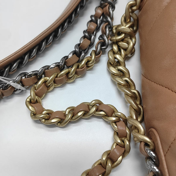 CHANEL 19 Small Quilted Lambskin Brown