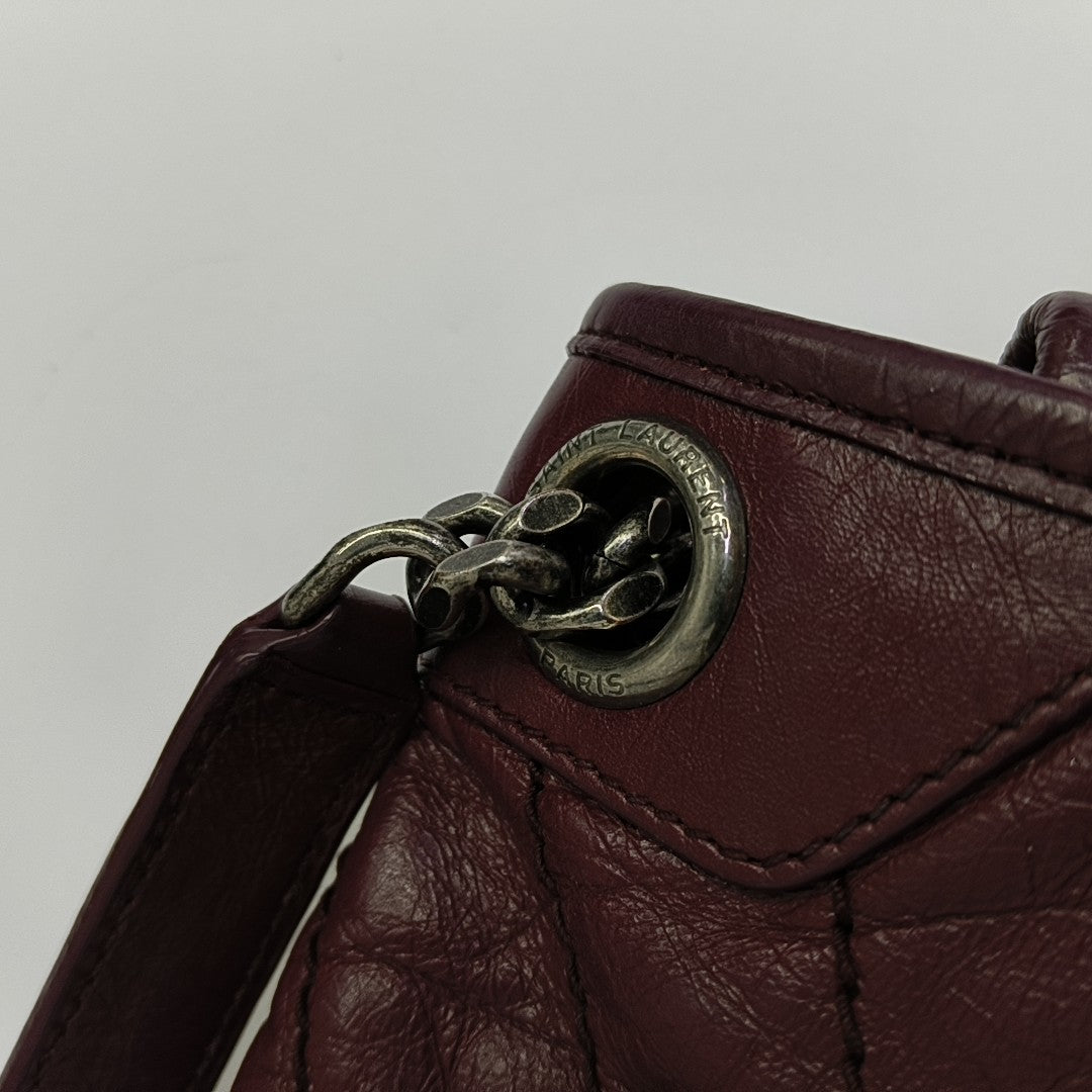 NIKI Medium Chevron Calfskin Red
