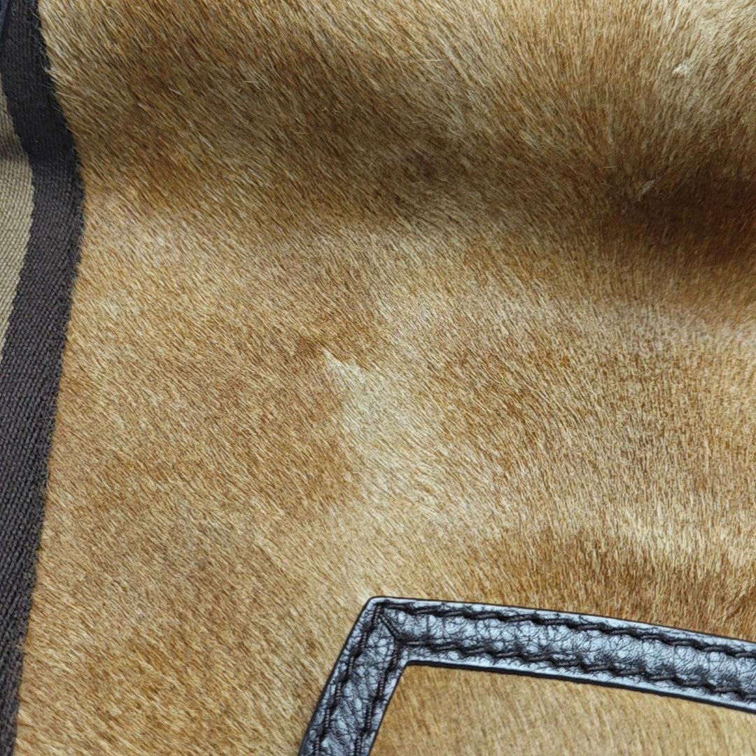 Calfskin Top Handle Bag Brown
