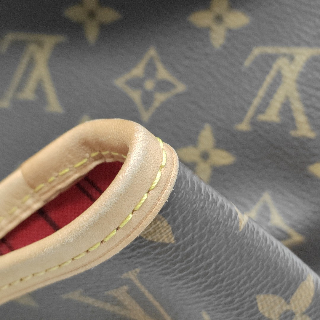 NEVERFULL MM Monogram Coated Canvas Brown