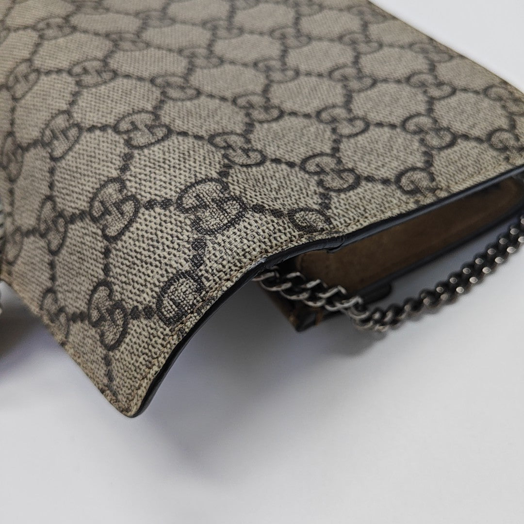 Dionysus Super Mini Monogram Coated Canvas Beige