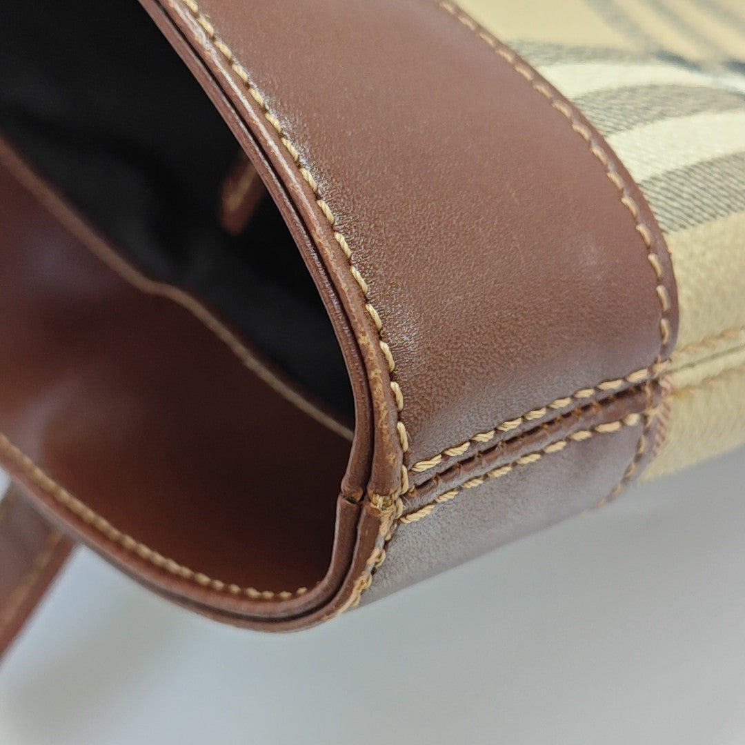 Coated Canvas Bucket Bag Beige