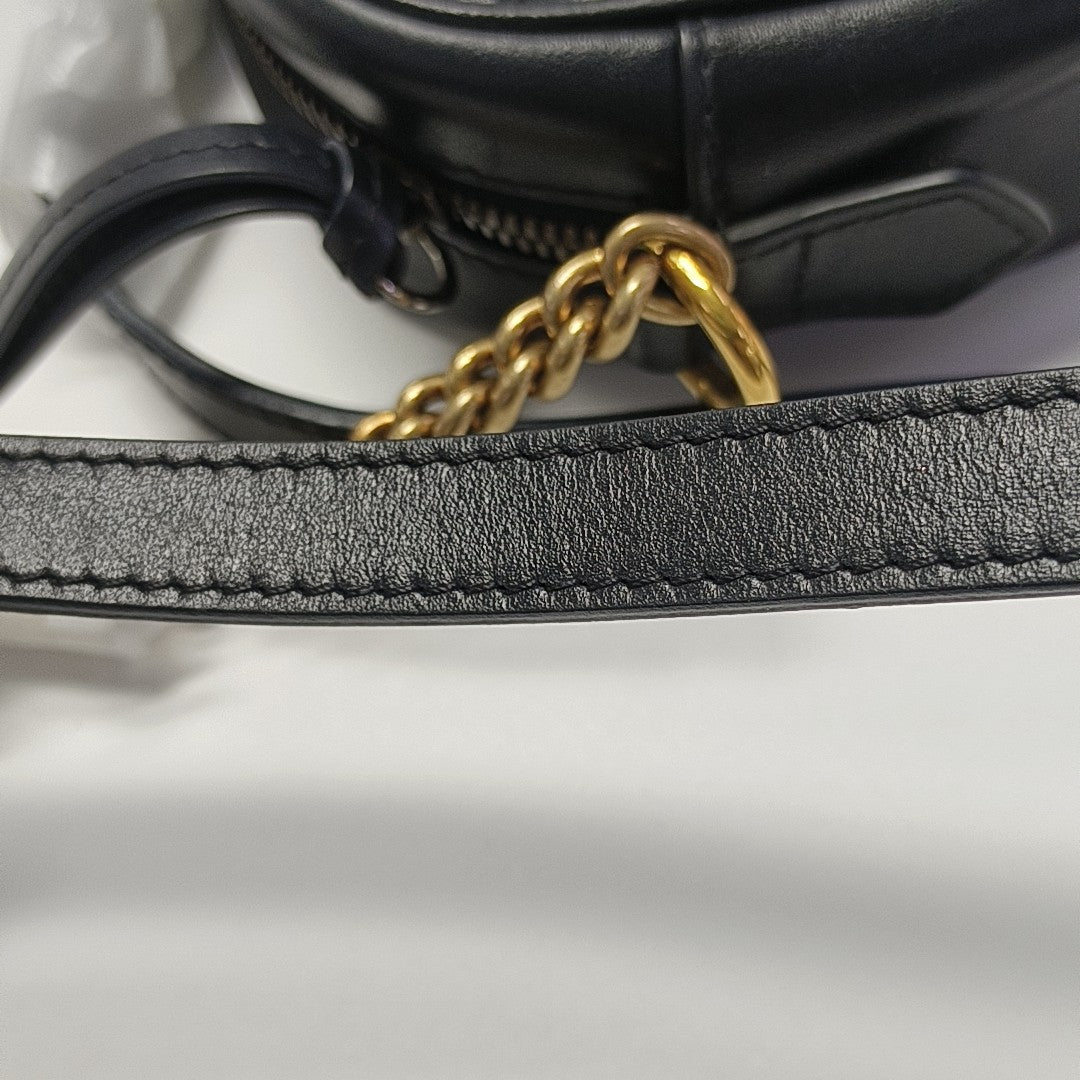 GG Marmont Mini Quilted Calfskin Black