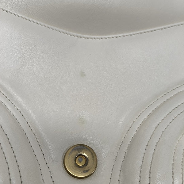 GG Marmont Medium Quilted Calfskin White
