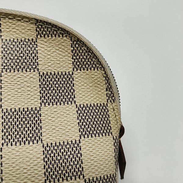 COSMETIC PM Damier Azur Coated Canvas White