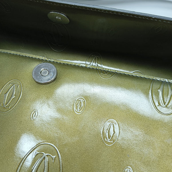 Patent Leather Shoulder Bag Green