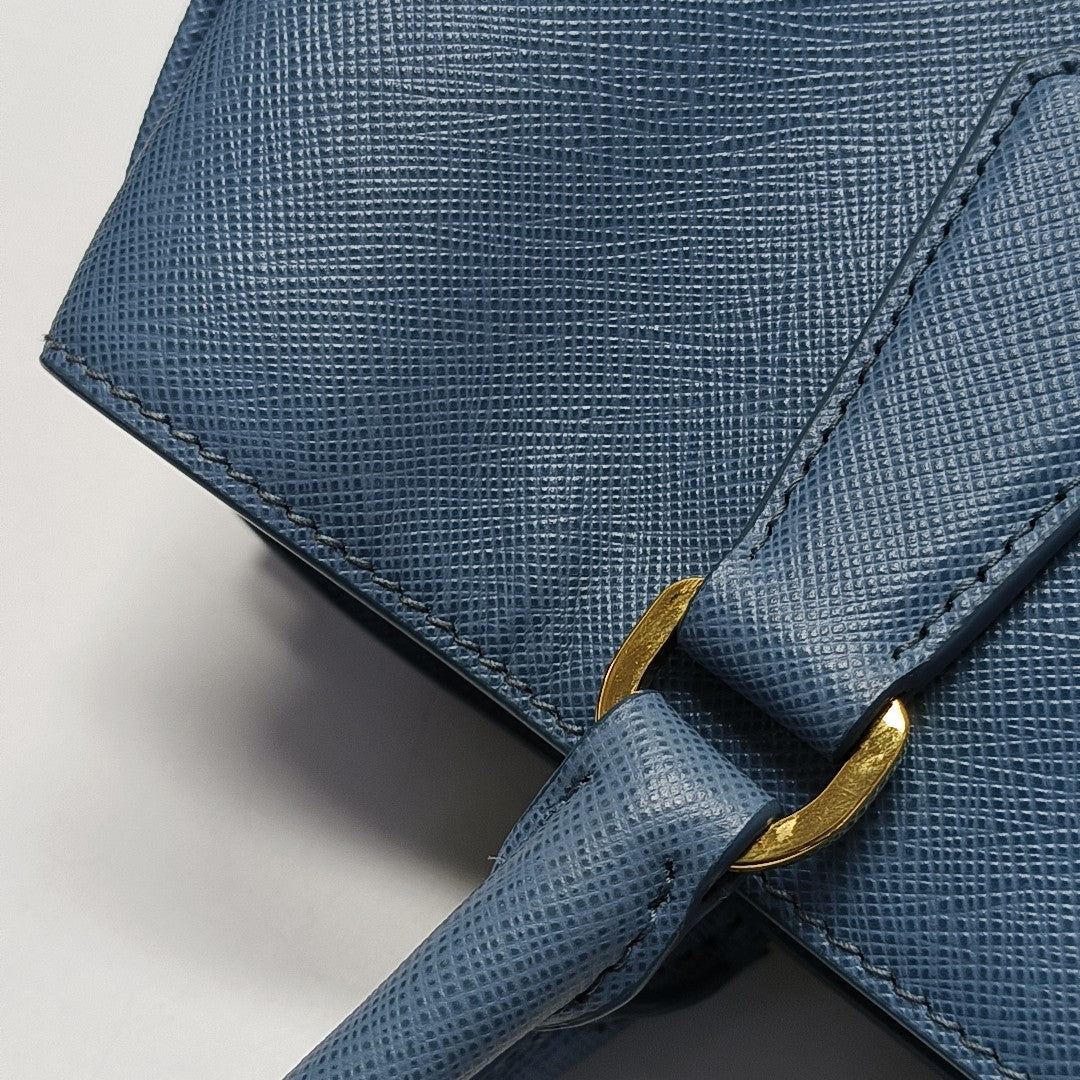Galleria Large Saffiano Calfskin Blue
