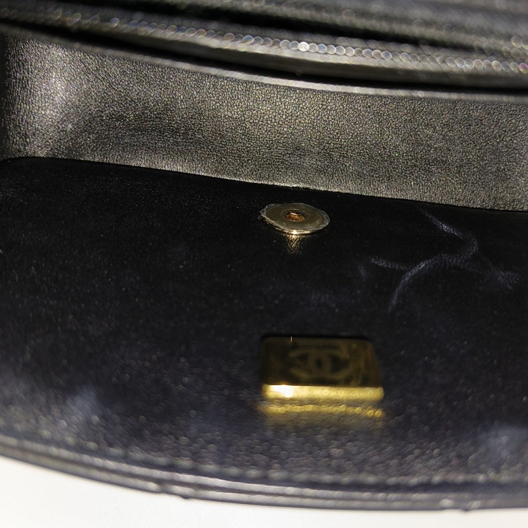 Quilted Lambskin Crossbody Bag Mini Black