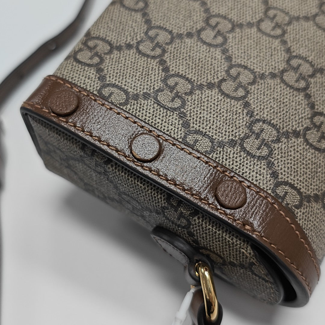 Horsebit 1955 Mini Monogram Coated Canvas Beige