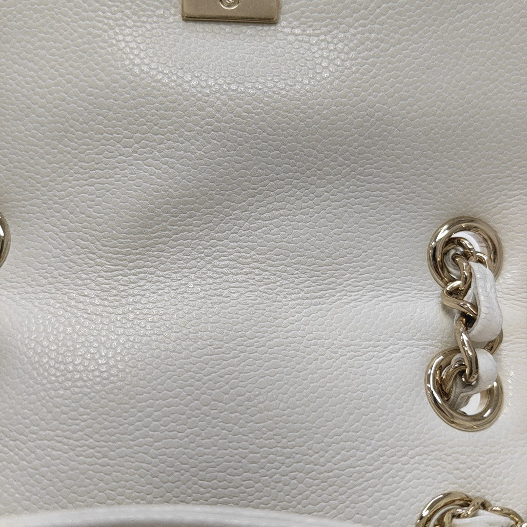 DUMA Small Quilted Grained Calfskin White