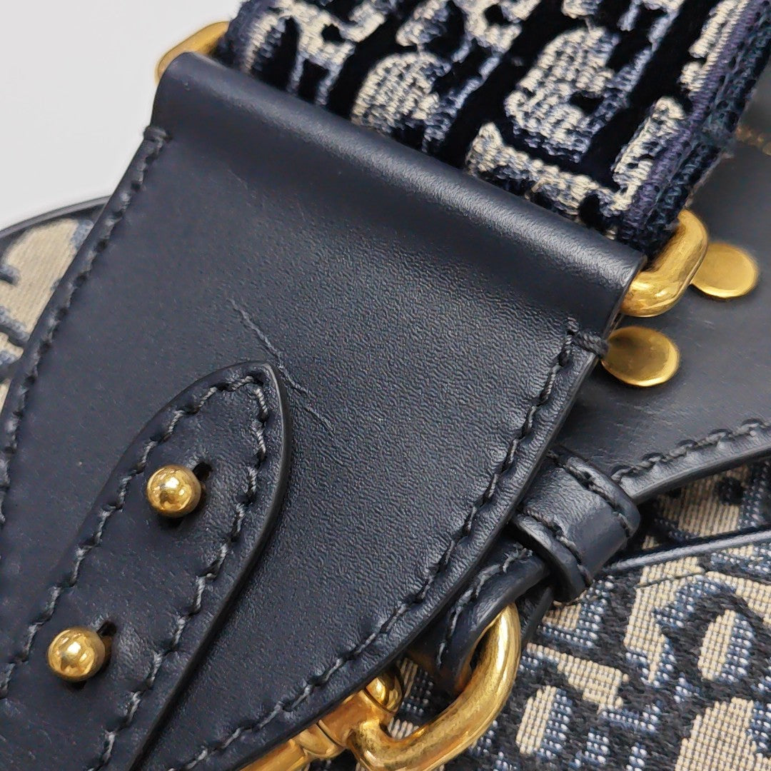 Saddle Mini Oblique Canvas Blue