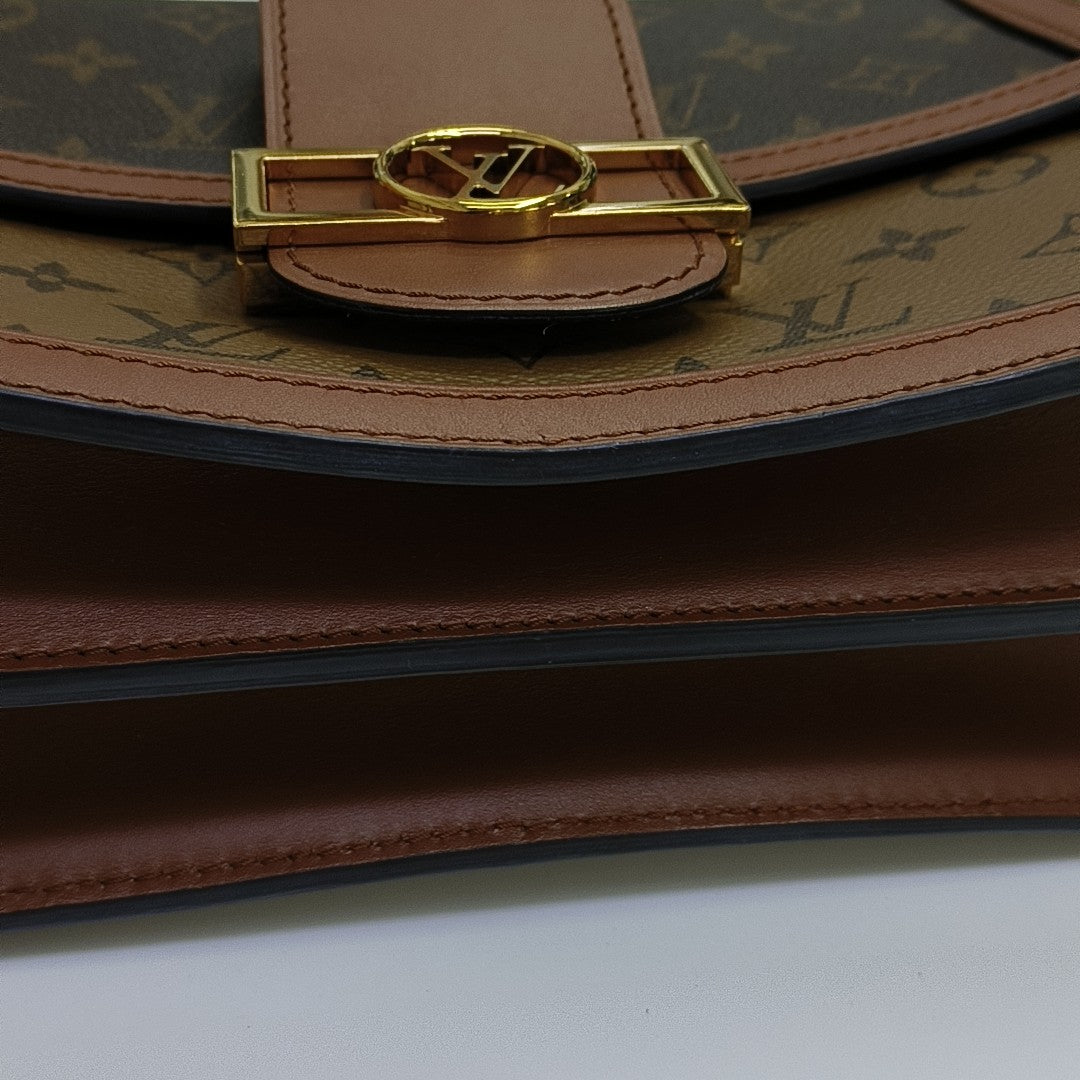 DAUPHINE MM Monogram Coated Canvas Brown