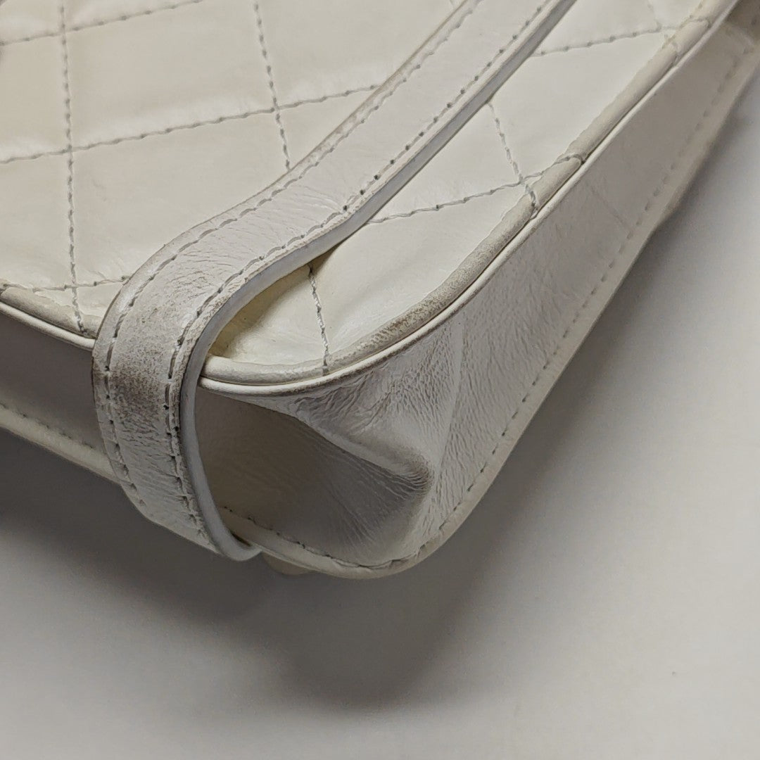 Quilted Calfskin Shoulder Bag Mini White