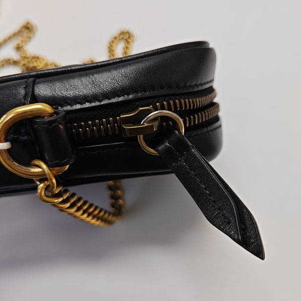 GG Marmont Mini Quilted Calfskin Black