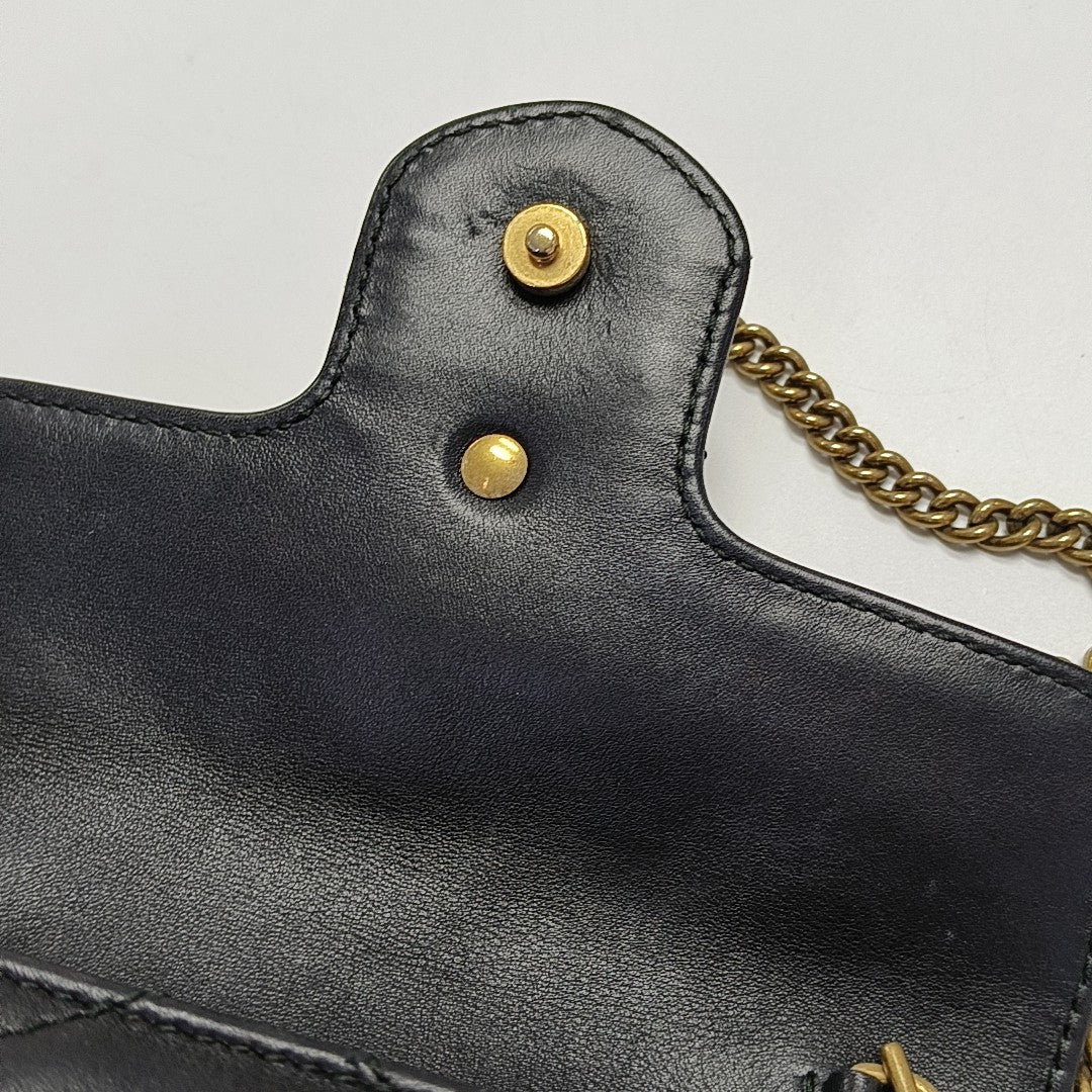 GG Marmont Mini Quilted Calfskin Black