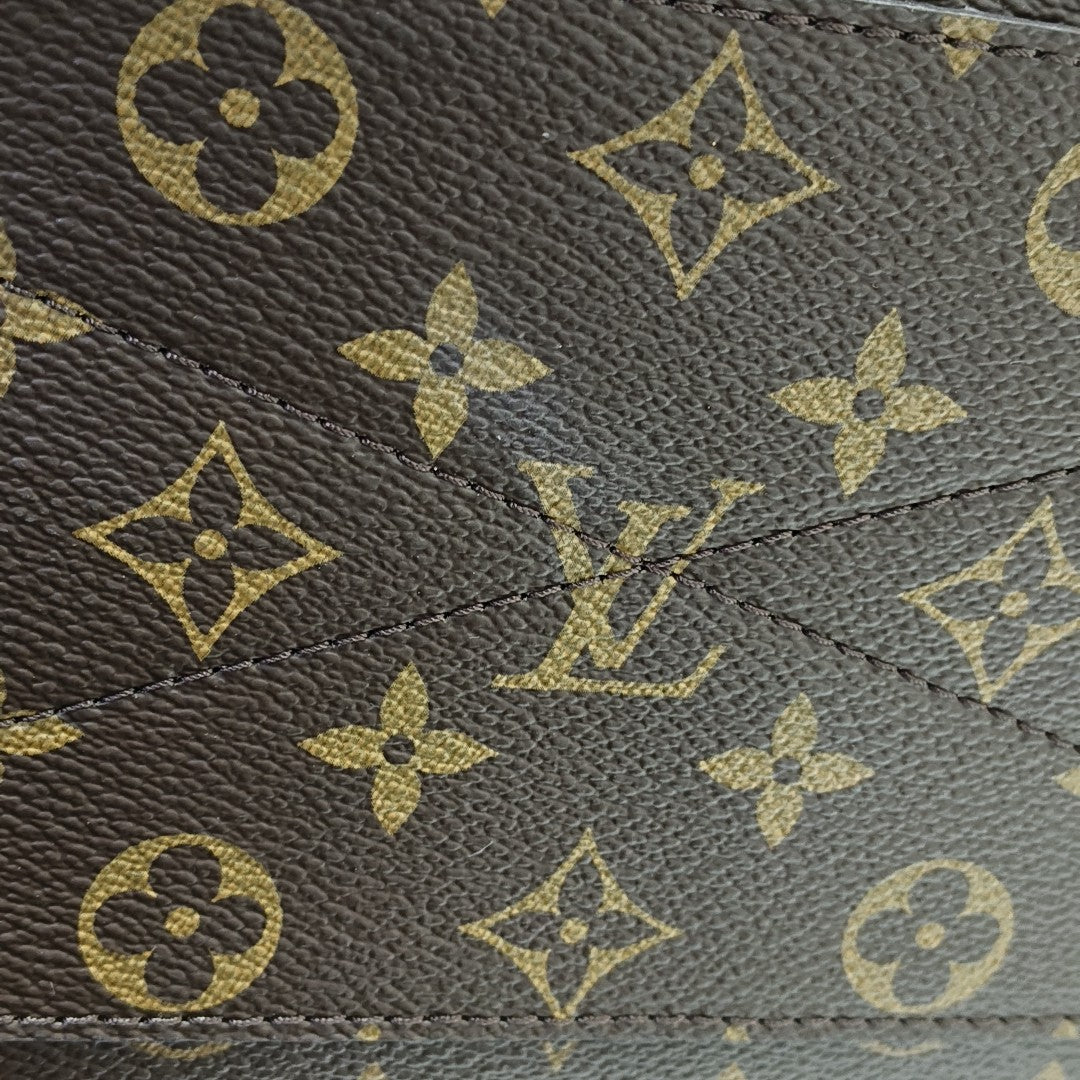 MONTAIGNE MM Monogram Coated Canvas Brown