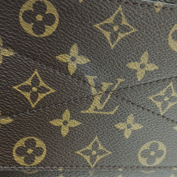 MONTAIGNE MM Monogram Coated Canvas Brown