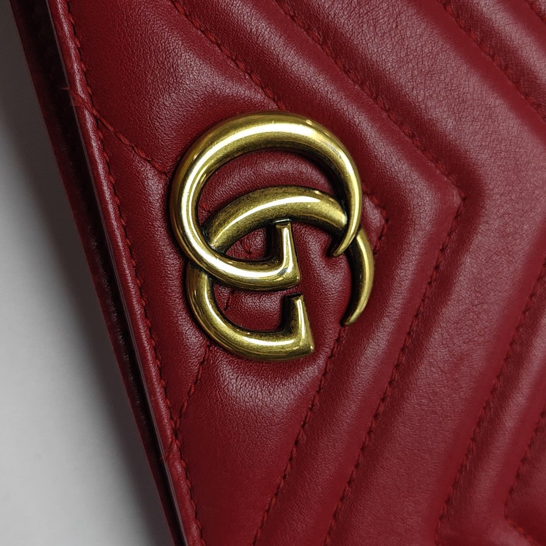 GG Marmont Super Mini Quilted Calfskin Red
