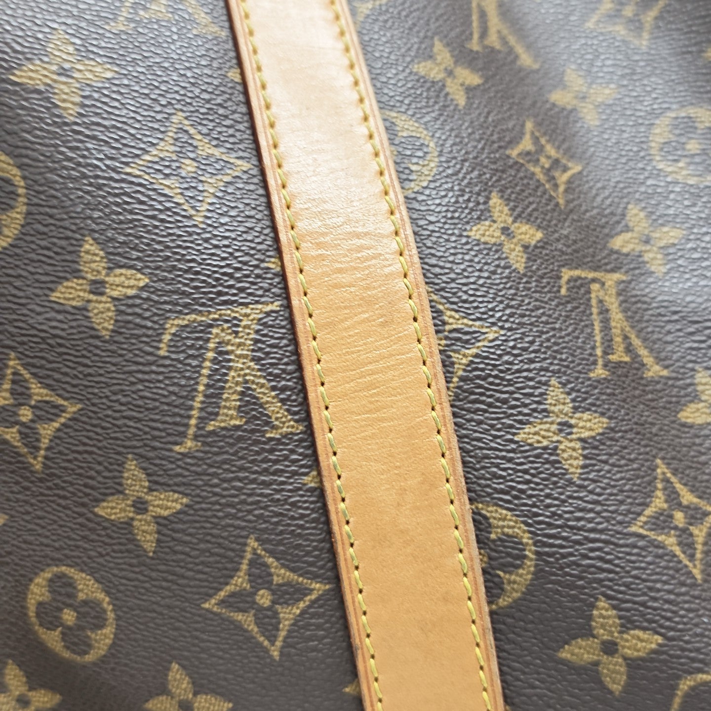 KEEPALL 50 Monogram Coated Canvas Brown