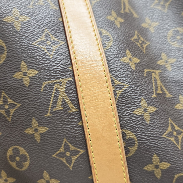 KEEPALL 50 Monogram Coated Canvas Brown
