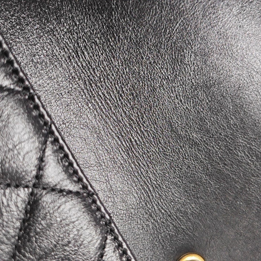 Quilted Calfskin Shoulder Bag Black