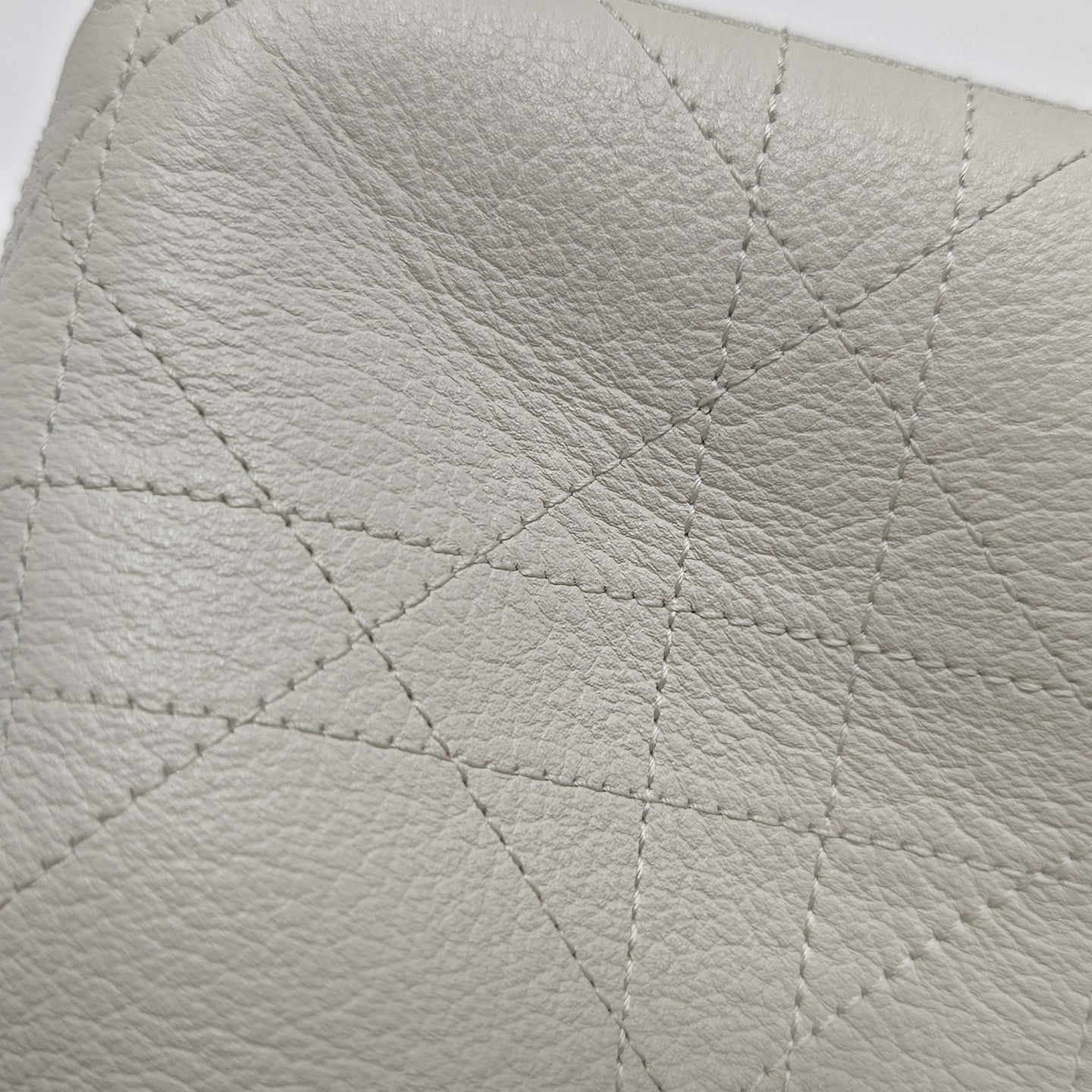 Cannage Calfskin Shoulder Bag Small White