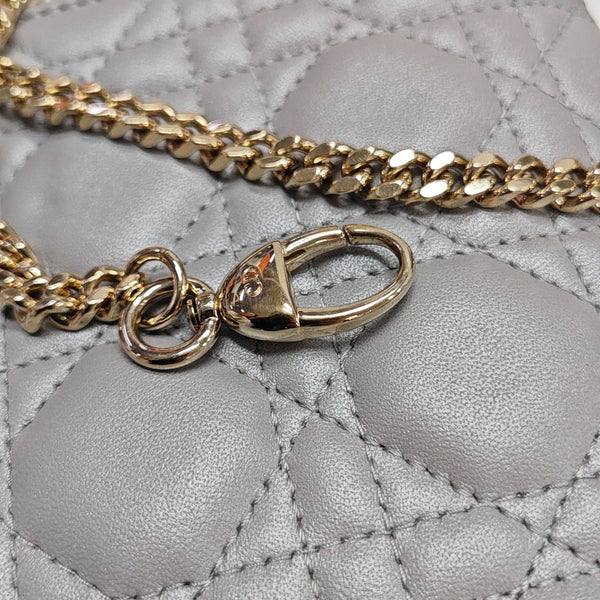 Lady Dior Mini Cannage Lambskin Gray