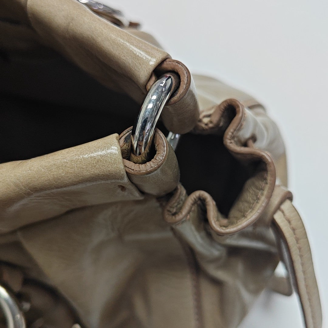 Calfskin Shoulder Bag Beige