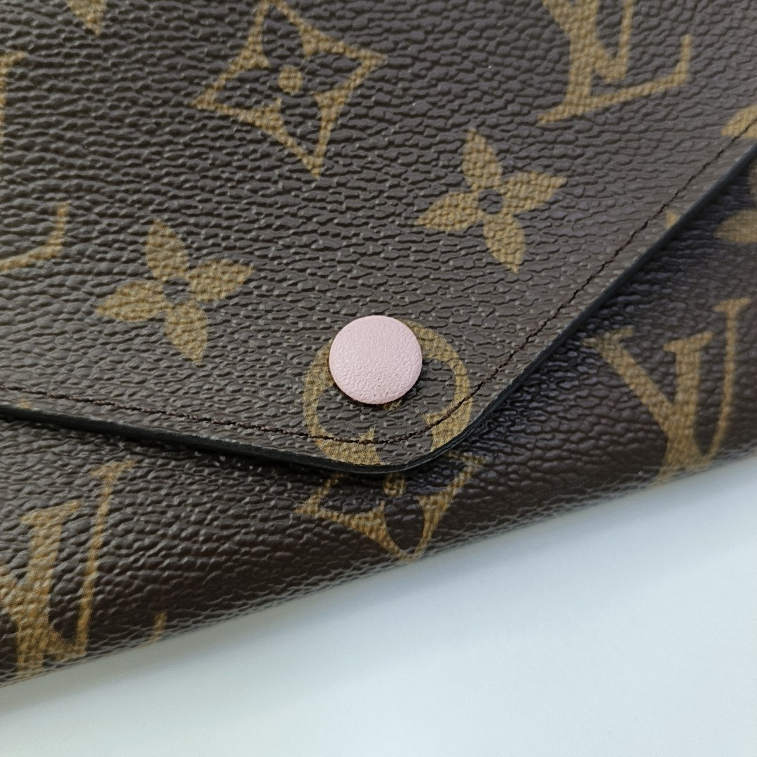 JOSÉPHINE Monogram Coated Canvas Brown Wallet