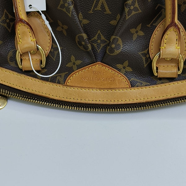 Monogram Coated Canvas Top Handle Bag Brown