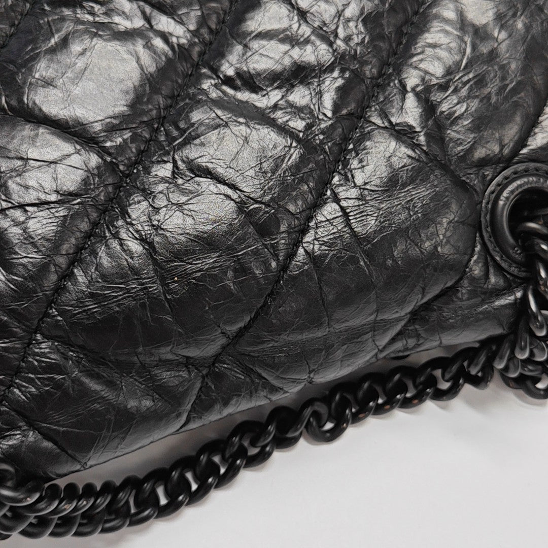 Crush Small Quilted Calfskin Black