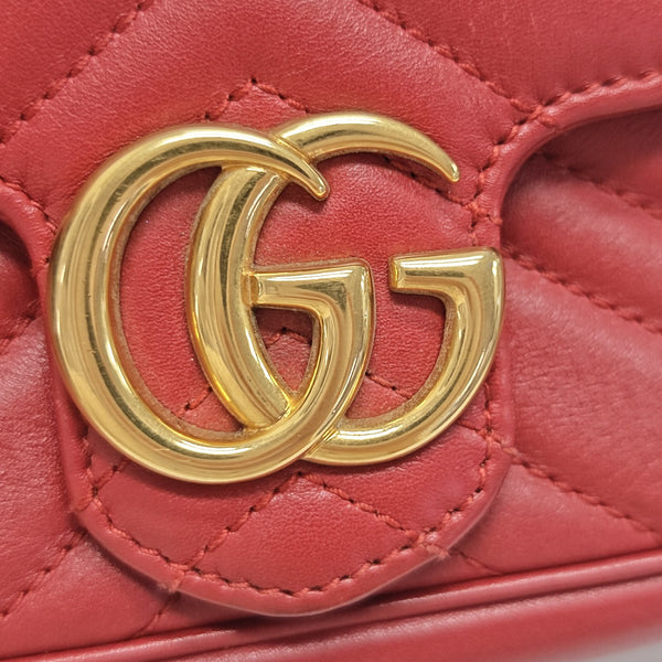 GG Marmont Mini Quilted Calfskin Red