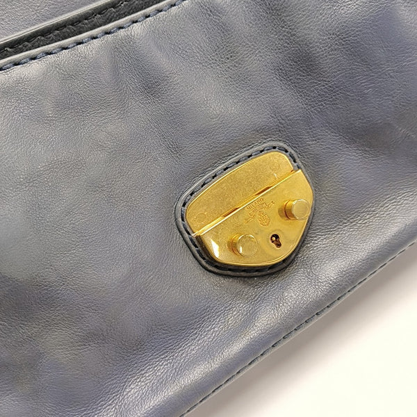 Calfskin Shoulder Bag Blue