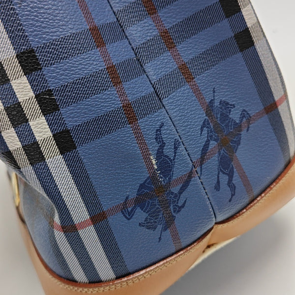 Coated Canvas Shoulder Bag Blue