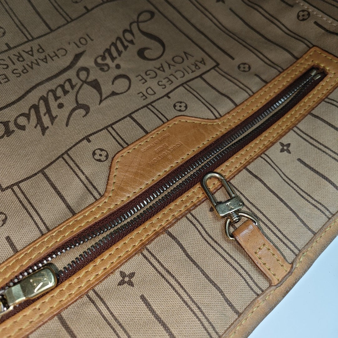 NEVERFULL GM Monogram Coated Canvas Brown